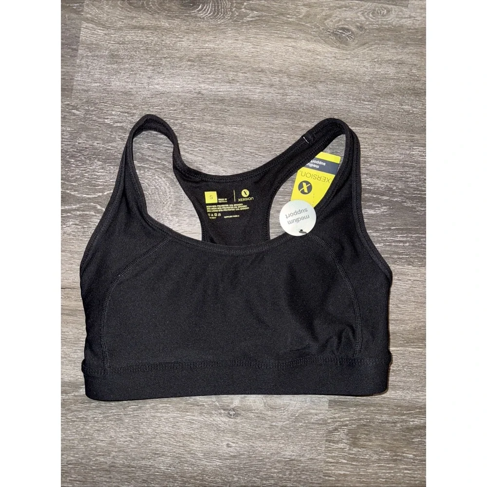 Women's size small Black Sports Bra Quick Dry‎ Removable Pads, Medium Support